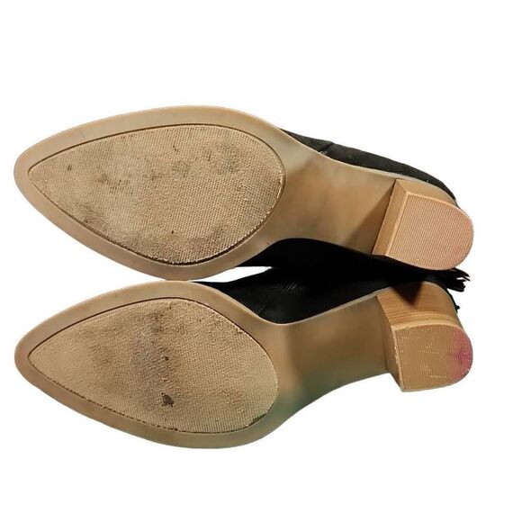 Maurices Brooklyn Women's Black Faux Suede Block Heel Tassel Ankle Boots Size 11 - Picture 10 of 11